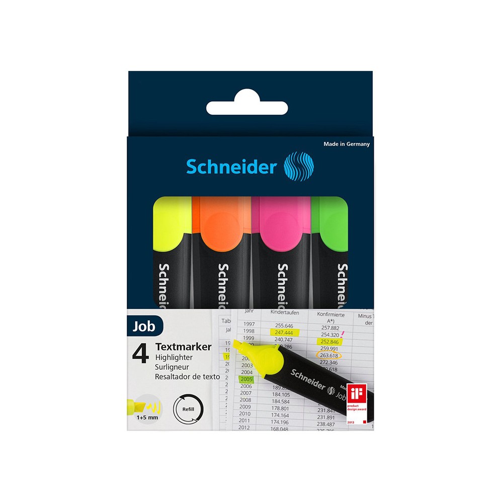 POCH 4 MARQ FLUO PASTEL SHNEIDER JOB