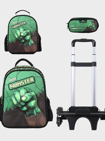 Cartable Enfant à Roulettes Détachable 17"+ Lunch Bag + Trousse (Chariot Vendu Séparément) 17" GB5179TB