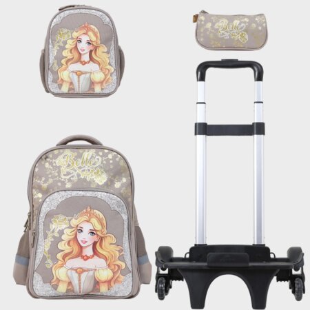 Cartable Enfant à Roulettes Détachable 17" + Lunch Bag + Trousse (Chariot Vendu Séparément) GB5229TB