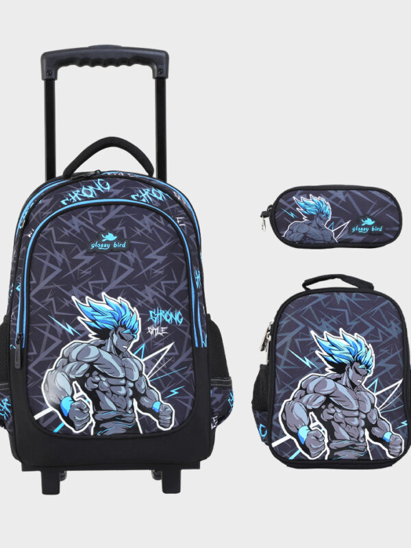 ensemble sac a dos 17 pouces GB5224T + Trolley avec Sac Isotherme et Trousse Glossy Bird Tunisie Robustesse