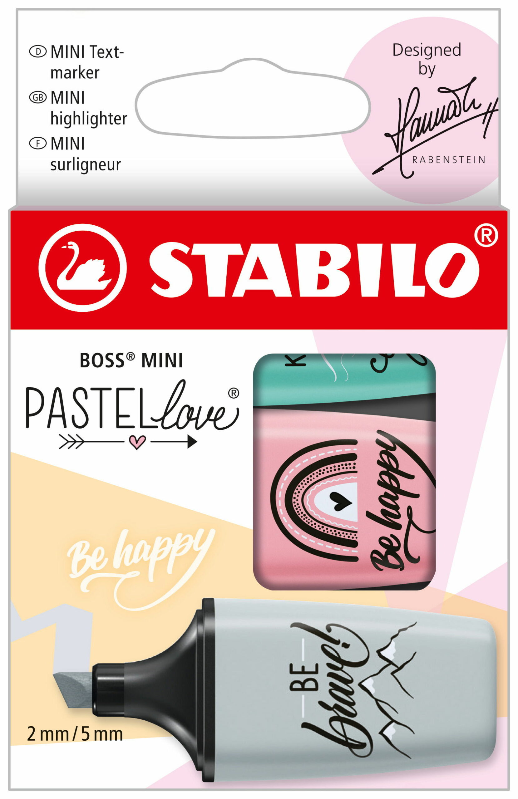 Etui carton de 3 surligneurs rose + turquoise + menthe STABILO Surligneur Multicolore pour Étudiants