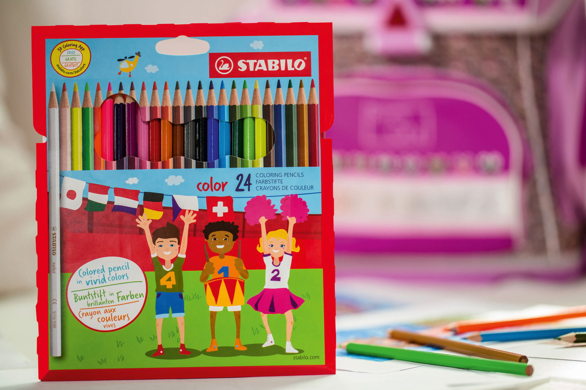 Etui carton de 24 crayons STABILO Crayon de Couleur  pour Étudiants et Professionnels – Image 2