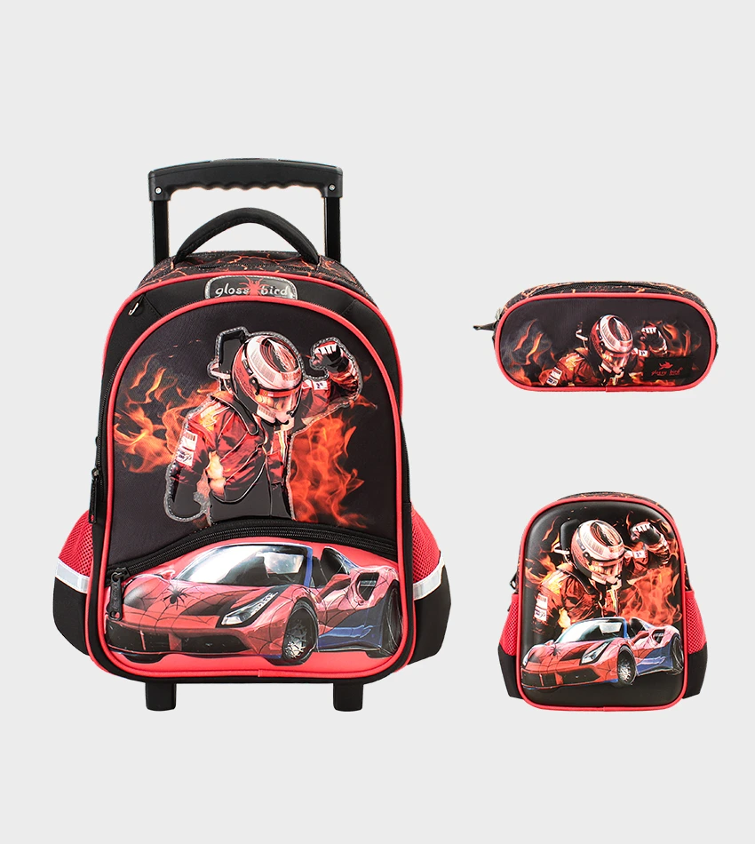 GB2612T_0.webp Cartable à Roulettes 16" Lunch Bag & Trousse Enfant - GB2612T – Image 1