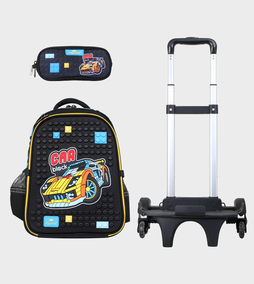 Cartable Enfant à Roulettes Détachable 17" + Trousse (Chariot Vendu Séparément) - GB5044T