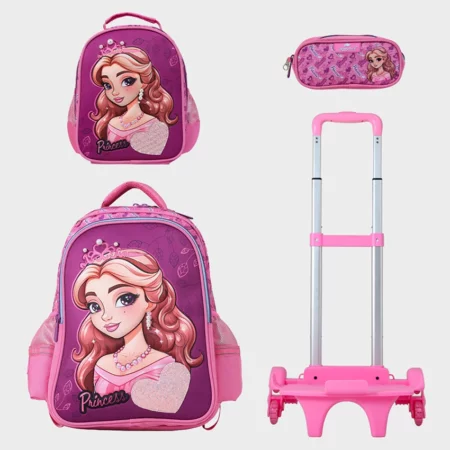 Cartable Enfant à Roulettes Détachable 17" + Lunch Bag + Trousse (Chariot Vendu Séparément) - GB5172T