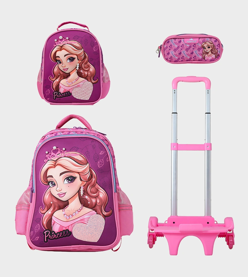 Cartable Enfant à Roulettes Détachable 17" + Lunch Bag + Trousse (Chariot Vendu Séparément) - GB5172T