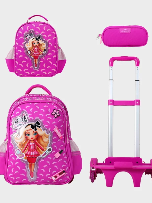 Cartable Enfant à Roulettes Détachable 17" + Lunch Bag + Trousse (Chariot Vendu Séparément) - GB5176T