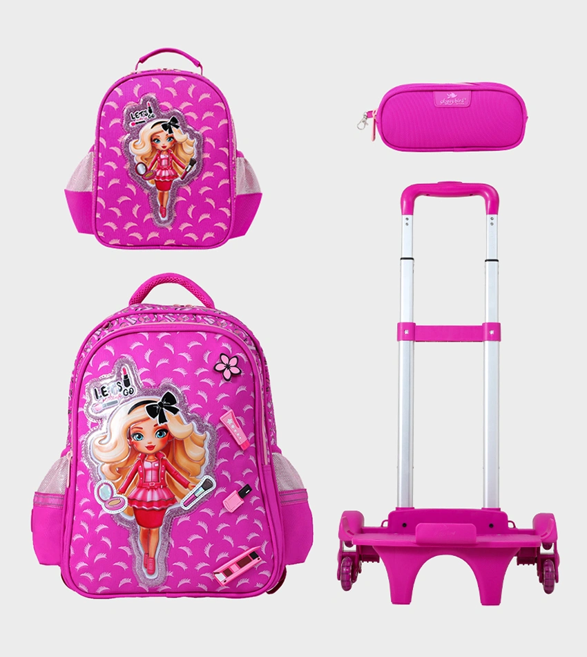 Cartable Enfant à Roulettes Détachable 17" + Lunch Bag + Trousse (Chariot Vendu Séparément) - GB5176T
