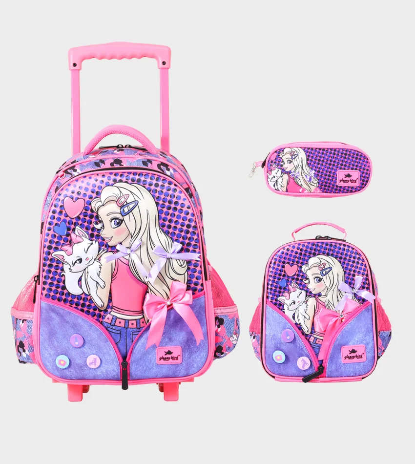 GB5210T_0.webp Cartable à Roulettes 17" Lunch Bag & Trousse Enfant - GB5210T – Image 1