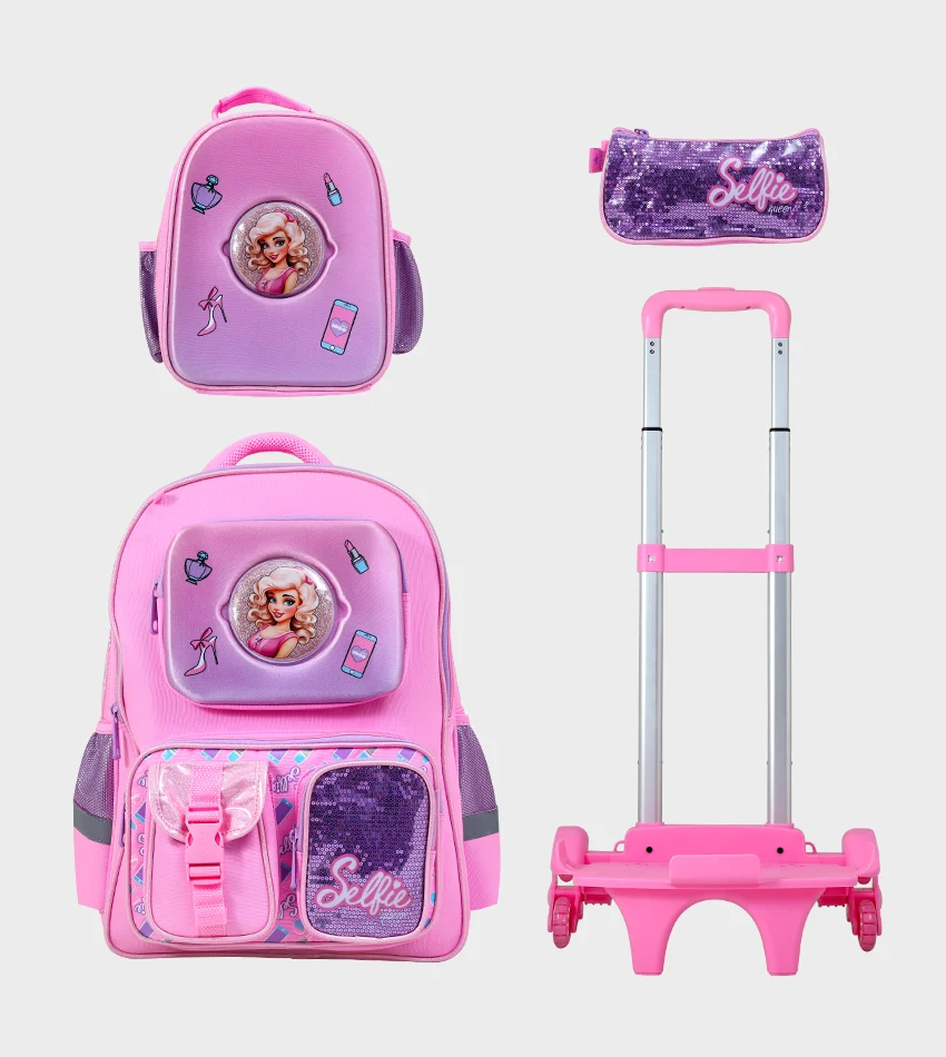 Cartable Enfant à Roulettes Détachable 17" + Lunch Bag + Trousse (Chariot Vendu Séparément)- GB5233T