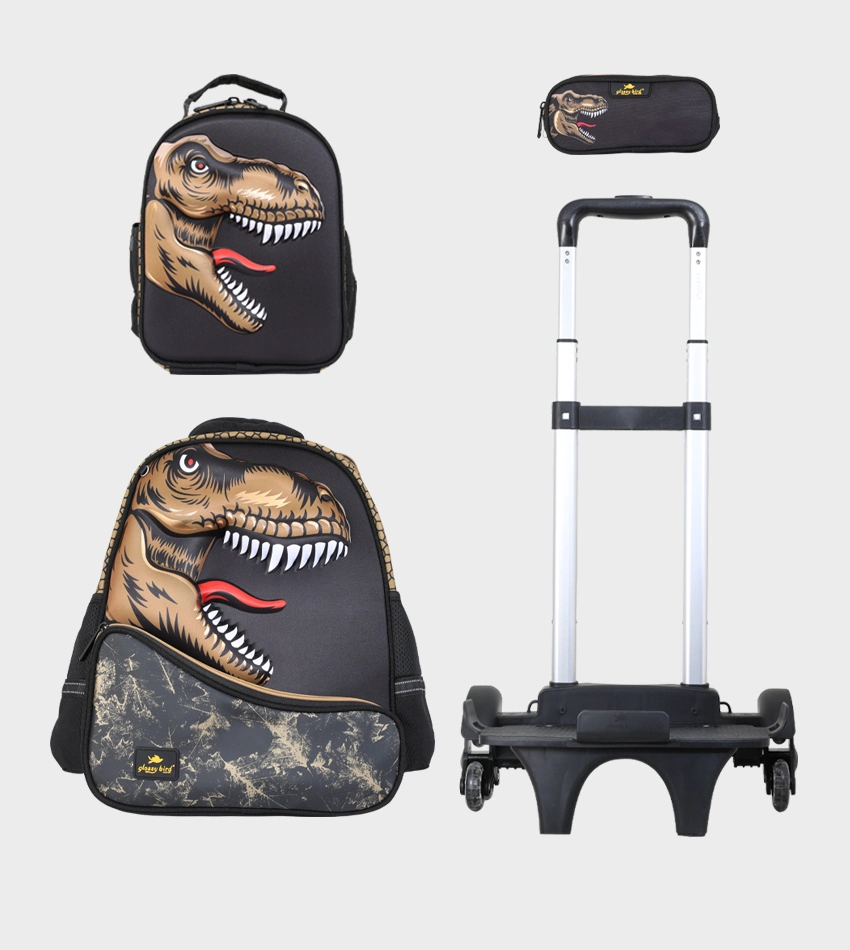 Cartable Enfant à Roulettes Détachable 17" + Lunch Bag + Trousse (Chariot Vendu Séparément) - GB5284T