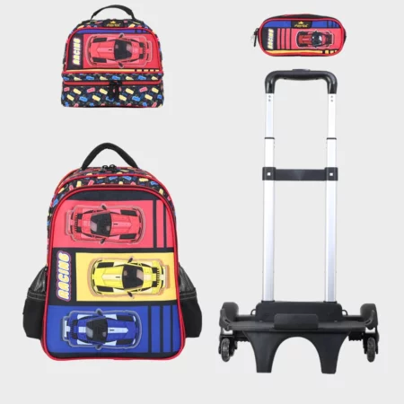 Cartable Enfant à Roulettes Détachable 17" + Lunch Bag + Trousse (Chariot Vendu Séparément) - GB5379T