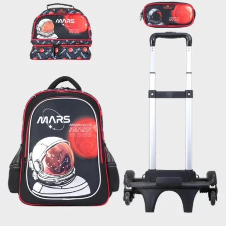 Cartable Enfant à Roulettes Détachable 17" + Lunch Bag + Trousse (Chariot Vendu Séparément) - GB5386T