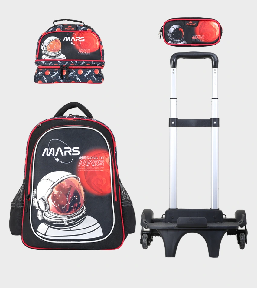 Cartable Enfant à Roulettes Détachable 17" + Lunch Bag + Trousse (Chariot Vendu Séparément) - GB5386T