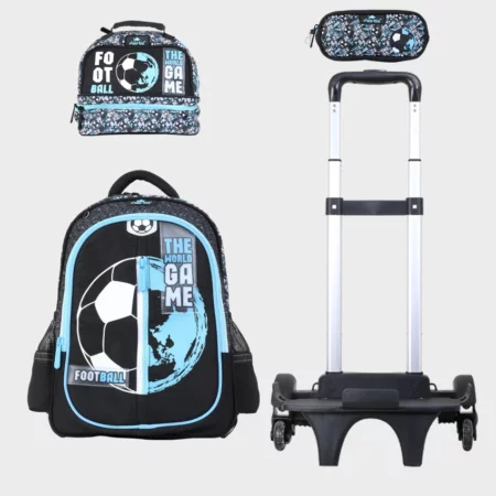 Cartable Enfant à Roulettes Détachable 17" + Lunch Bag + Trousse (Chariot Vendu Séparément) - GB5387T