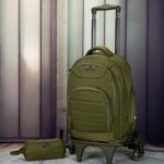 Sac à Dos Scolaire 17 Pouces + Trolley GB2670T-2 avec Trousse - Confortable et Résistant pour Collège et Lycée