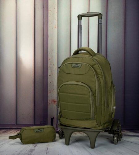 Sac à Dos Scolaire 17 Pouces + Trolley GB2670T-2 avec Trousse - Confortable et Résistant pour Collège et Lycée