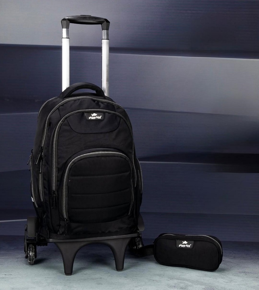 Sac à Dos Scolaire 17 Pouces + Trolley GB2670T-1 avec Trousse - Confortable et Résistant pour Collège et Lycée