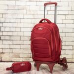 Sac à Dos Scolaire 17 Pouces + Trolley GB2670T-5 avec Trousse - Confortable et Résistant pour Collège et Lycée