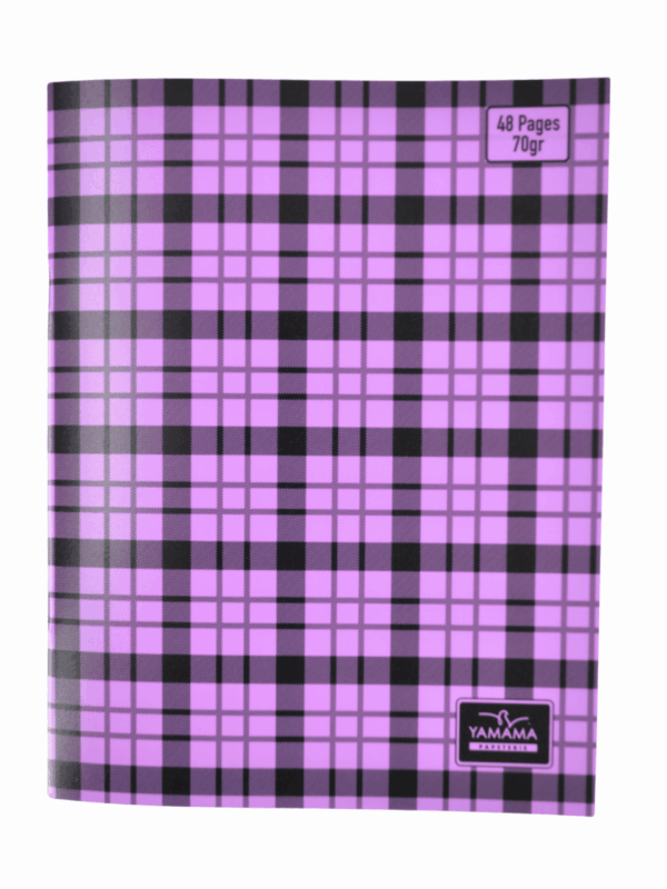 Cahier Piqué a carreaux 48P Petit Format Plastifier 70g ROSE – YAMAMA
