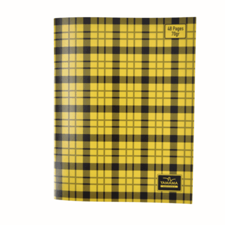 Cahier Piqué a carreaux 48P Petit Format Plastifier 70g JAUNE – YAMAMA