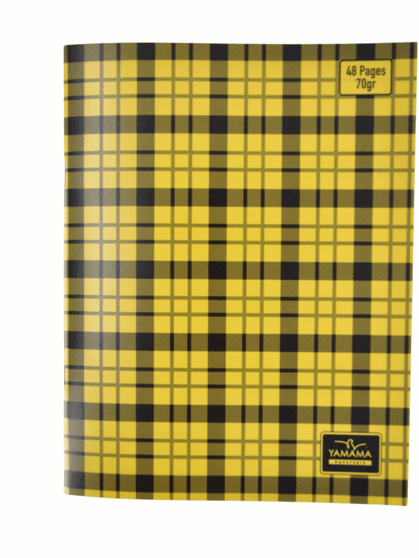 Cahier Piqué a carreaux 48P Petit Format Plastifier 70g JAUNE – YAMAMA
