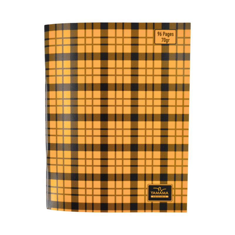 Cahier Piqué a carreaux 96P Petit Format Plastifier 70g ORANGÉ – YAMAMA