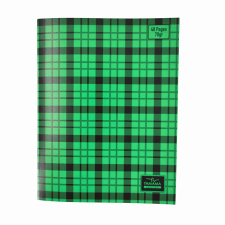 Cahier Piqué a carreaux 48P Petit Format Plastifier 70g VERT – YAMAMA