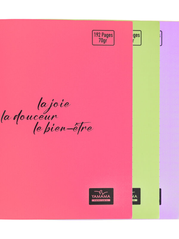 Cahier Piqué 192P Petit Format Plastifier 70g BMV PASTEL – YAMAMA