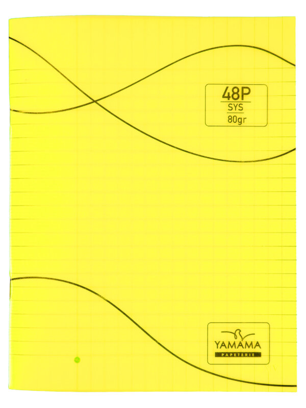Cahier Piqué 48P Petit Format Plastifier 80g BMV JAUNE – YAMAMA