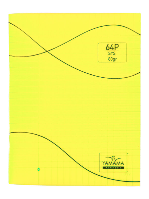 Cahier Piqué 64P Petit Format Plastifier 80g BMV JAUNE – YAMAMA