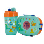 Lunch box dinosaure avec sa gourde – Pratique et durable pour école