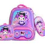 Sac à Dos Kuromi 17"+ Lunchbox et Trousse