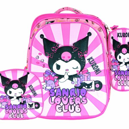 Sac à Dos Kuromi 16"+ Lunchbox et Trousse