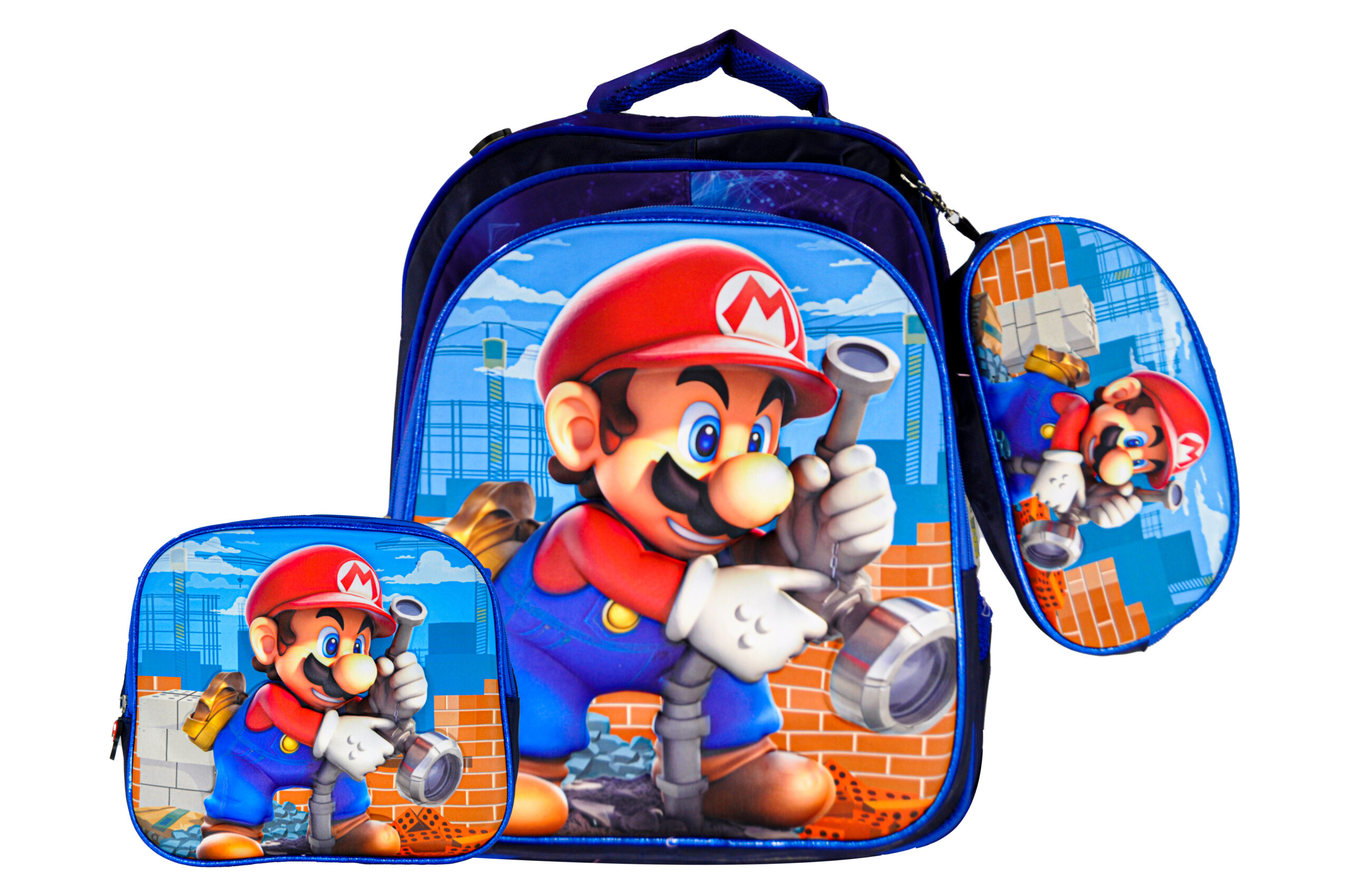 Sac à Dos Mario 16"+ Lunchbox et Trousse