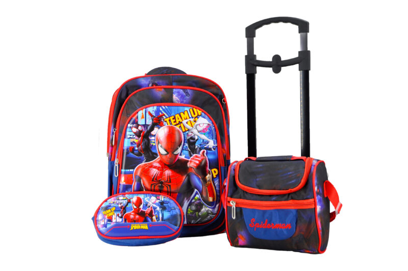 Sac à Dos Spiderman 18"+ Lunchbox et Trousse (Le chariot est vendu séparément) – Image 4