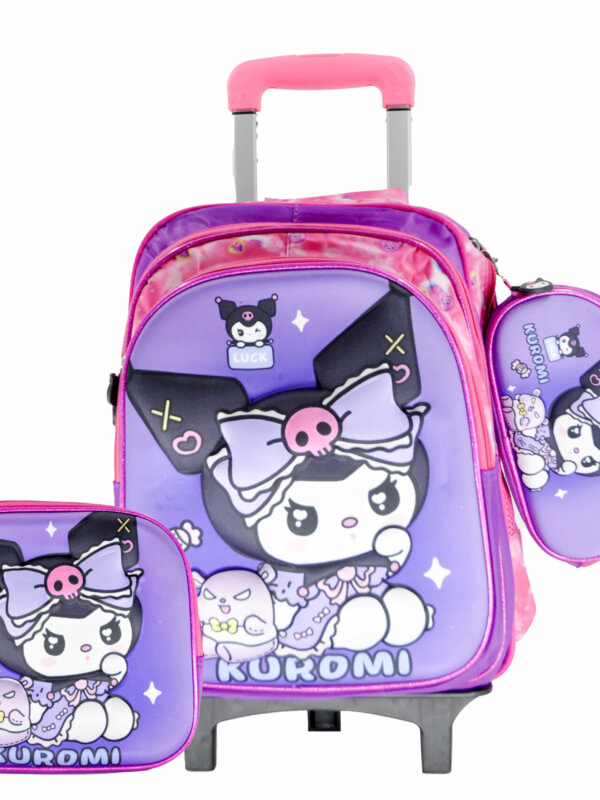 Sac à Dos Kuromi 15"+ Lunchbox et Trousse