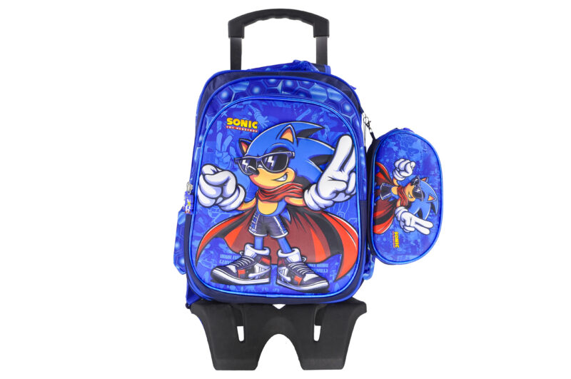 Sac à Dos Sonic 17"+ Lunchbox et Trousse (Avec chariot) – Image 2