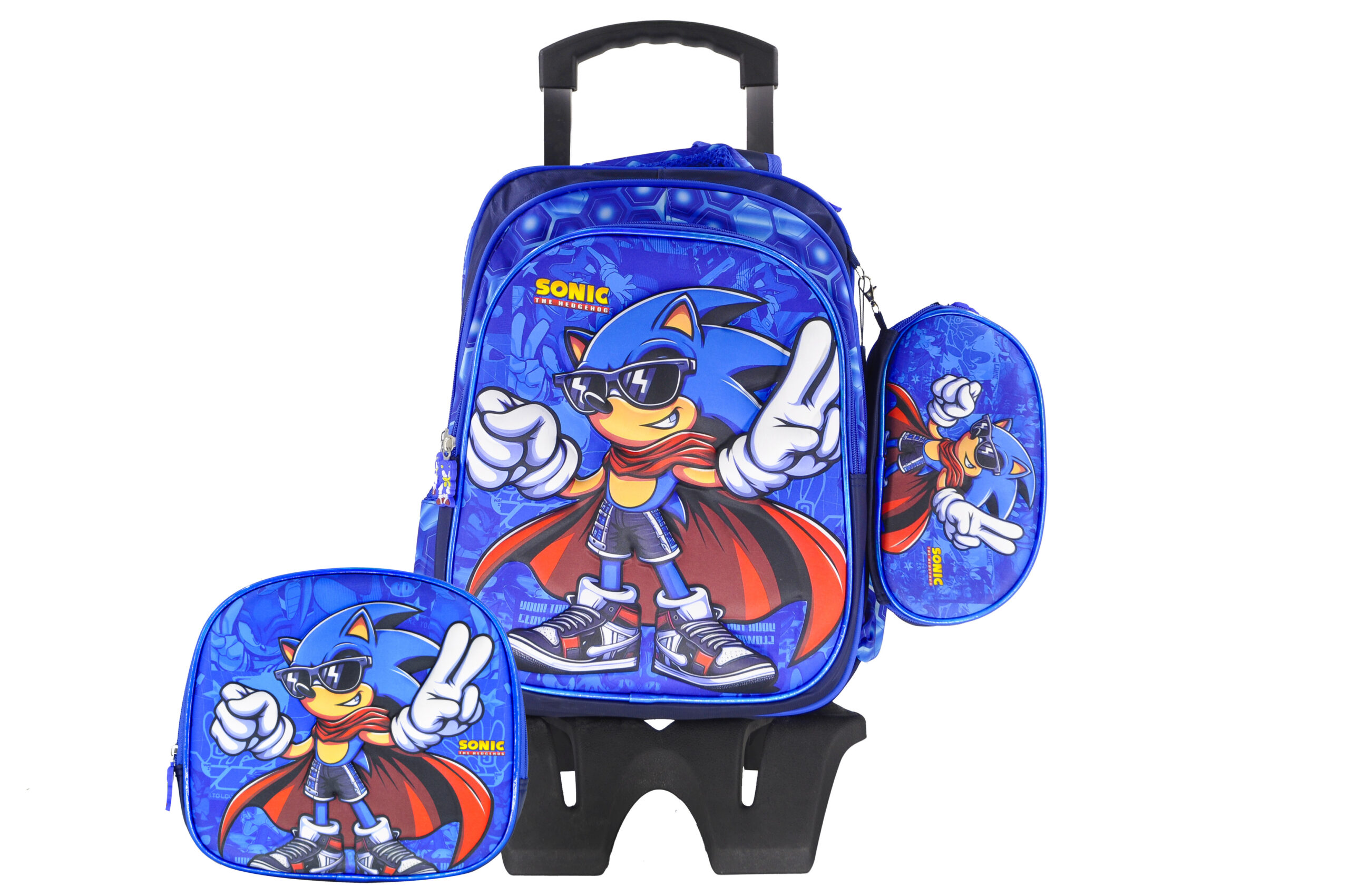 Sac à Dos Sonic 17"+ Lunchbox et Trousse (Avec chariot)