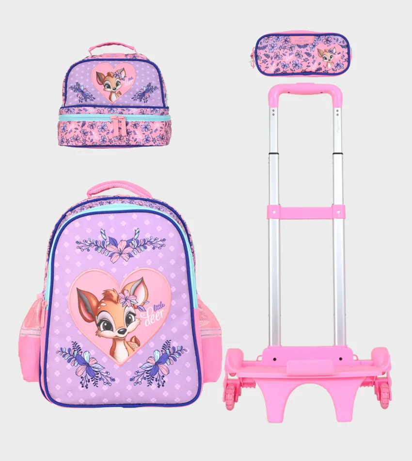 Sac à dos scolaire 17" 3 pièces   GB5377TB  – Trousse + Sac repas – Chariot vendu séparément