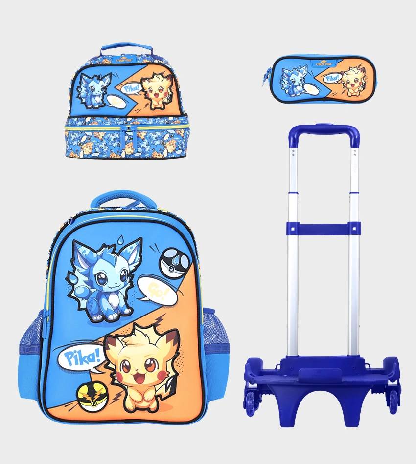 Sac à dos scolaire 17" 3 pièces GB5378TB – Trousse + Sac repas – Chariot vendu séparément