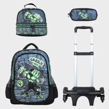 Sac à dos scolaire 17" 3 pièces  GB5390TB – Trousse + Sac repas – Chariot vendu séparément