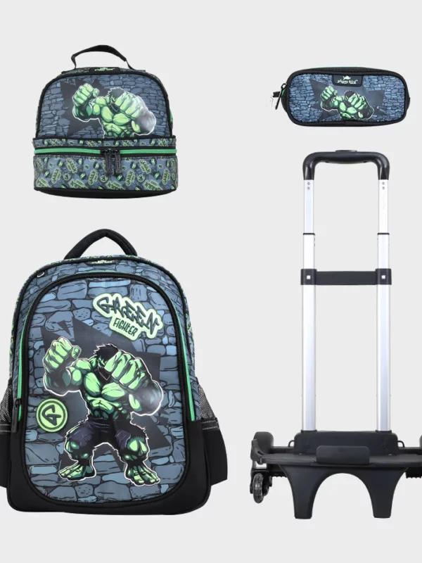 Sac à dos scolaire 17" 3 pièces GB5390TB – Trousse + Sac repas – Chariot vendu séparément
