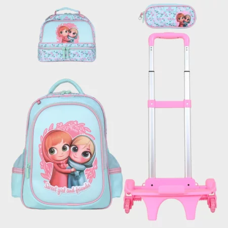 Sac à dos scolaire 17" 3 pièces GB5395TB – Trousse + Sac repas – Chariot vendu séparément