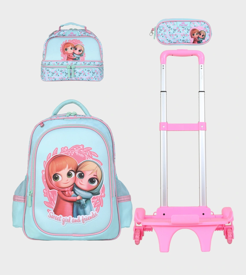 Sac à dos scolaire 17" 3 pièces GB5395TB – Trousse + Sac repas – Chariot vendu séparément