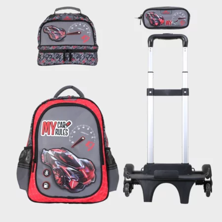 Sac à dos scolaire 17" 3 pièces GB5396TB – Trousse + Sac repas – Chariot vendu séparément