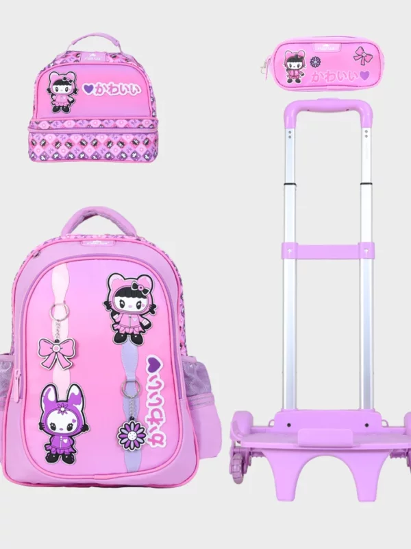 Sac à dos scolaire 17" 3 pièces GB5400TB – Trousse + Sac repas – Chariot vendu séparément