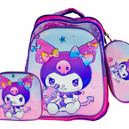 Sac à Dos Kuromi 16"+ Lunchbox et Trousse
