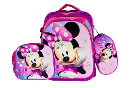 Sac à Dos Minnie Mouse 16"+ Lunchbox et Trousse