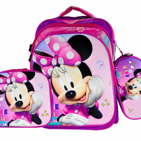 Sac à Dos Minnie Mouse 16"+ Lunchbox et Trousse